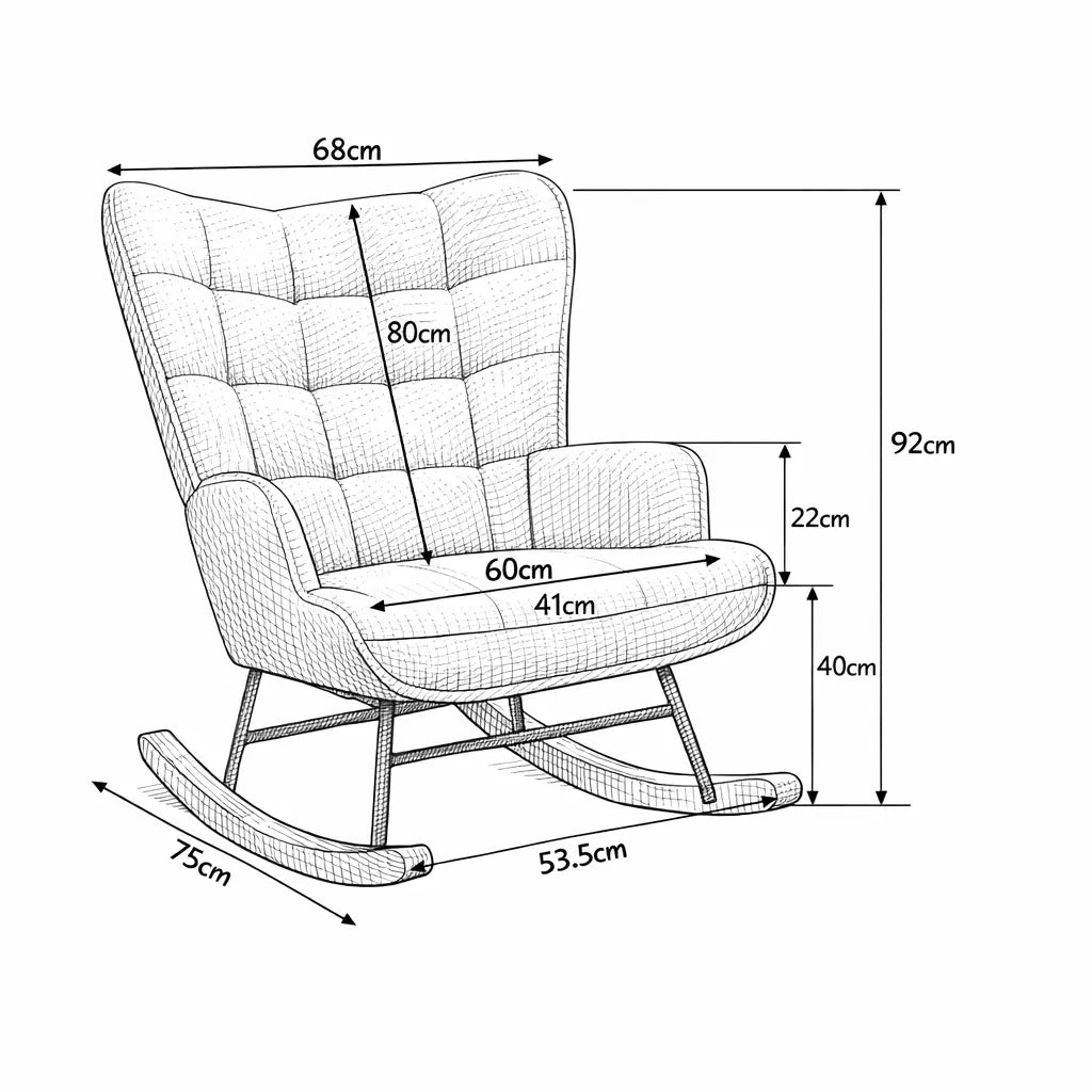 NUBELIA – Rocking Chair Teddy Dossier Haut