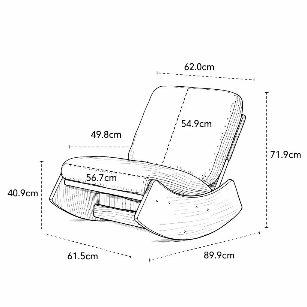 KANOA CHAIR – Rocking Chair Rétro Velours