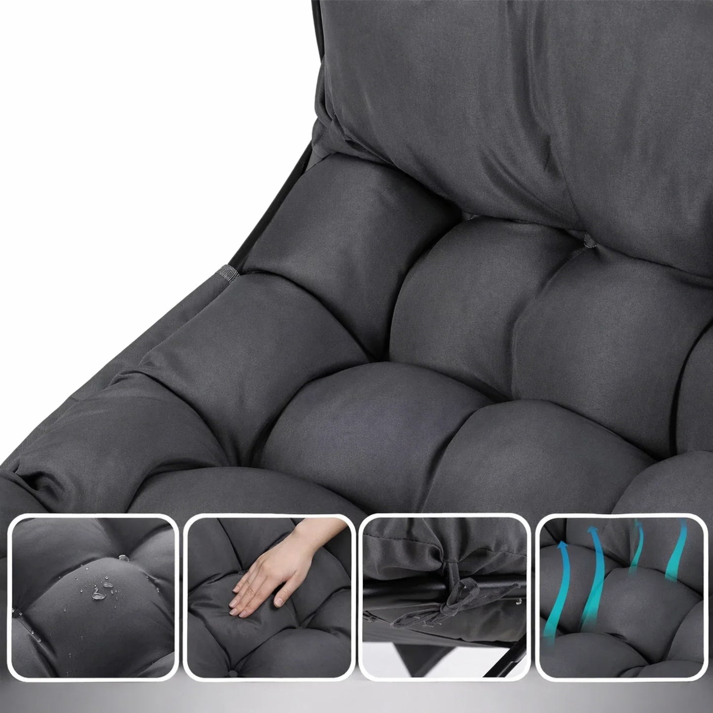 EDEN - Rocking Chair Extérieur Coussin Imperméable