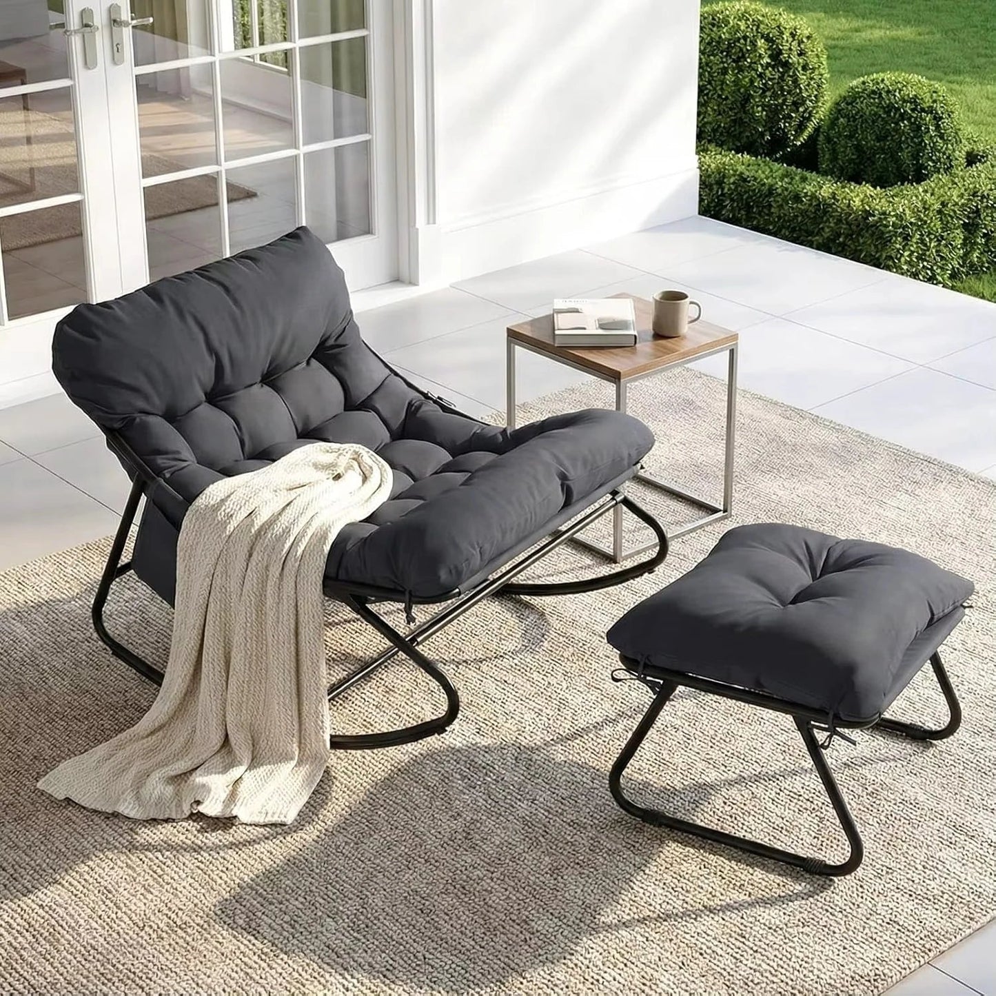 EDEN - Rocking Chair Extérieur Coussin Imperméable
