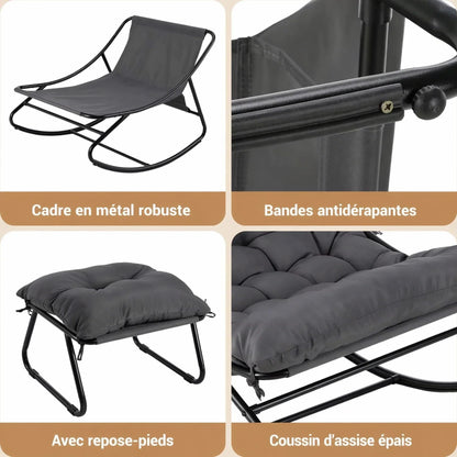 EDEN - Rocking Chair Extérieur Coussin Imperméable