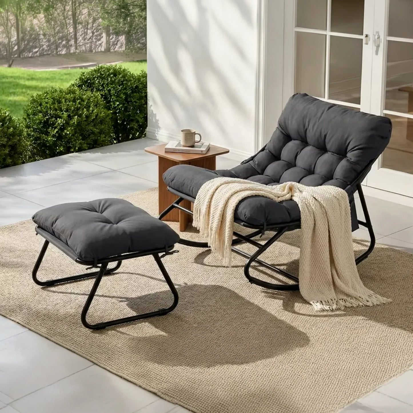 EDEN - Rocking Chair Extérieur Coussin Imperméable
